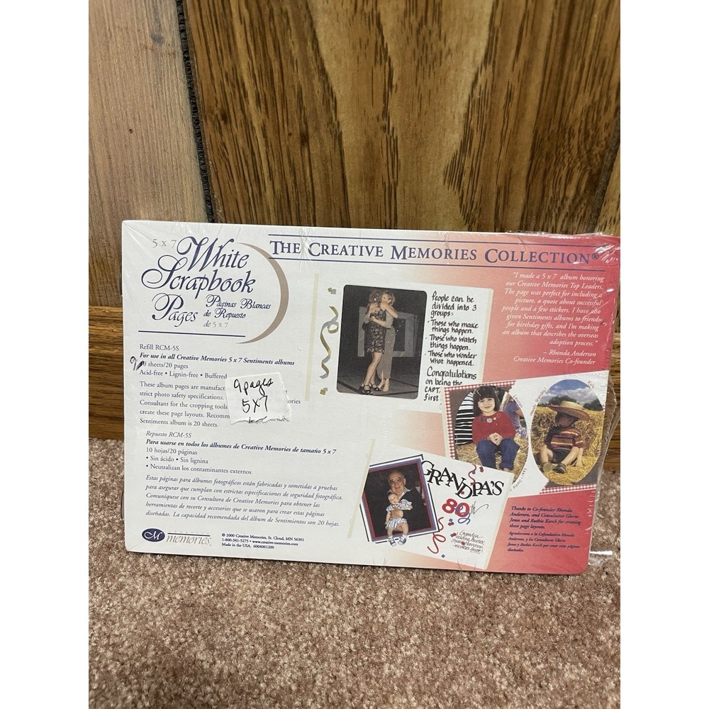 Creative Memories White Scrapbook Pages 5x7 New 9 Pgs
